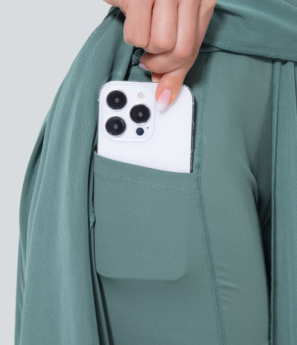 ColaGonna™ - Gonna midi e pantaloncini 2 in 1 in tulle con vita alta, coulisse, rete a contrasto e tasche laterali