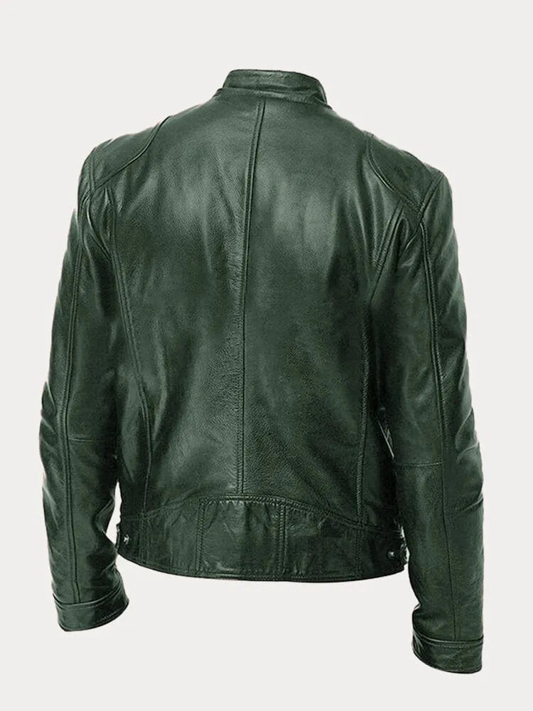 Giacca di pelle casual da uomo