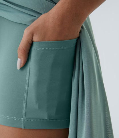 ColaGonna™ - Gonna midi e pantaloncini 2 in 1 in tulle con vita alta, coulisse, rete a contrasto e tasche laterali