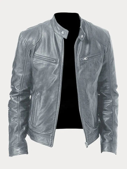 Giacca di pelle casual da uomo