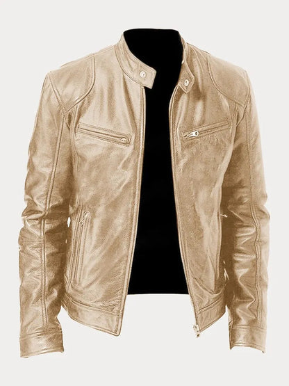 Giacca di pelle casual da uomo
