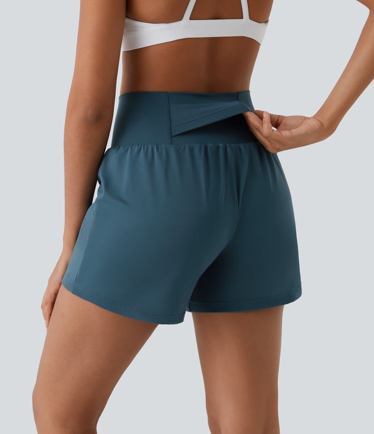 ColaShorts™ - Pantaloncini da yoga 2 in 1 a vita alta con tasca posteriore e tasca laterale