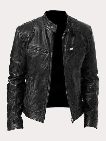 Giacca di pelle casual da uomo